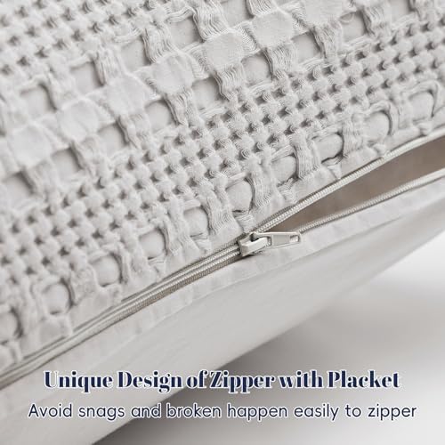 PHF Cotton Waffle Body Pillowcase 20" x 54", Light Grey, No Insert - Image 4