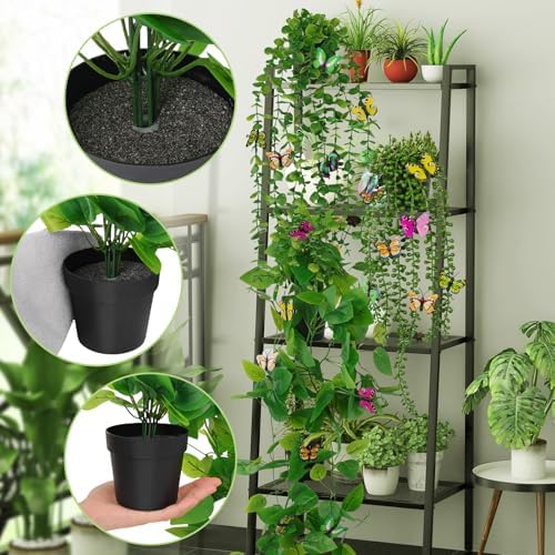 Fake Plants 4 Pack Artificial Hanging Plants Fake Potted Greenery - Image 5