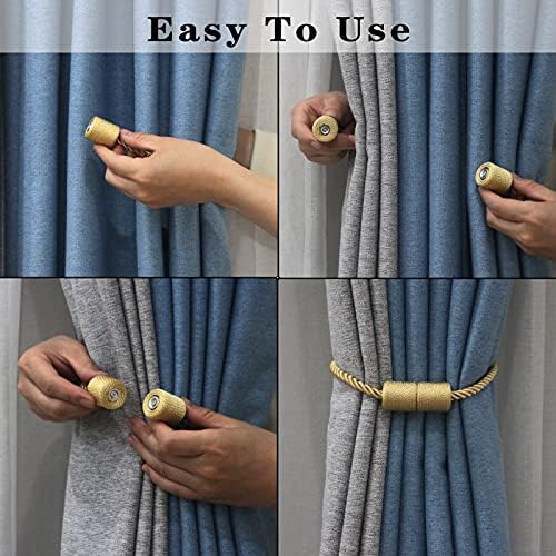 Magnetic Curtain Tiebacks Holdbacks Decorative Tie Backs for Windows Porlau - Image 4