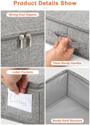punemi 5 inch High Sturdy Low Profile Under Bed Storage, 2 Pack, Grey - Image 6