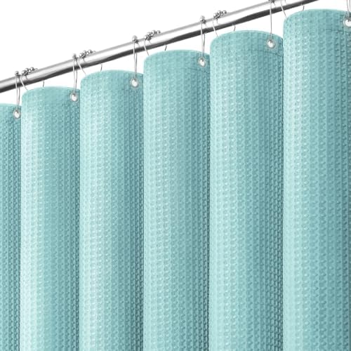 Dynamene Long Waffle Shower Curtain 256 GSM Heavy 72"x78" Teal/Turquoise by Dynamene