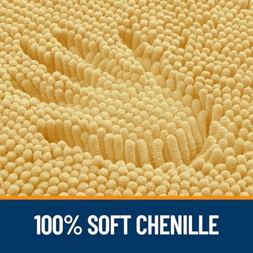 OLANLY Bathroom Runner Rugs 47x24, Extra Soft Absorbent Chenille Bath Rugs - Image 3