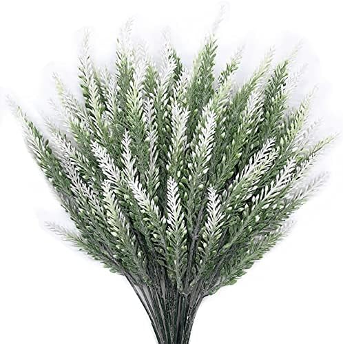 CATTREE Artificial Lavender, Plastic Plants Fake Flowers Bouquet Home Bridal Wedding Office Party Garden Balcony Indoor Outdoor DIY Centerpieces Arrangements Simulation Craft Decoration White 4pcs by CATTREE
