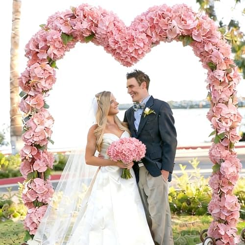 Jahe 4 Pcs Hydrangea Artificial Flowers, 20'' Tall Large Bloom Faux Hydrangea Flowers,Real Touch Fake Flowers, Bouquet Home Wedding Party Decor, DIY Floral Arrangement, Pink - Image 5