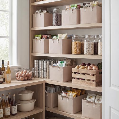 StorageWorks Fabric Storage Bins, Closet Bins, Light Brown, 2-Pack - Image 6