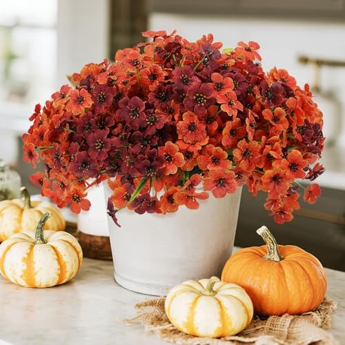 Geegoods Artificial Mum Flowers for Outdoors, 32 Bundles UV Resistant - Image 3