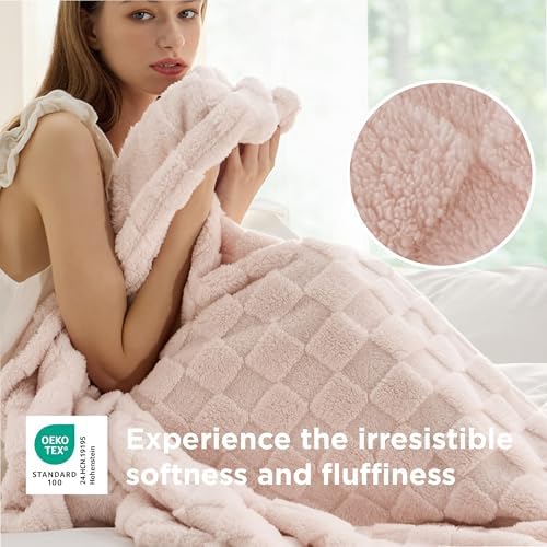 Bedsure GentleSoft California King Blanket for Bed - Super Soft Cozy Blankets for Kids Girls, Large Fuzzy Fleece Throw for Bedroom Decor, Light Pink, 102x96 Inches - Image 5
