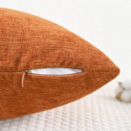 CaliTime Fall Decorative Throw Pillow Covers 22 X 22 Inches Burnt Orange - Image 3