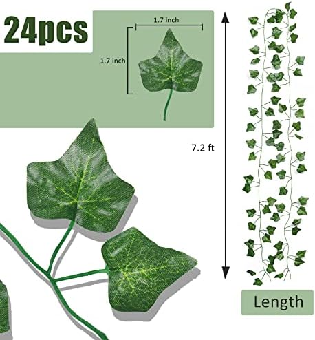 RECUTMS Fake Vines 24 Pack 173 FT Artificial Ivy Leaves Wall Decor Leaf Plants Greenery Garland Hanging Plant Vine Fake Leaf Vines for Room Garden Office Wedding Wall Decor - Image 2