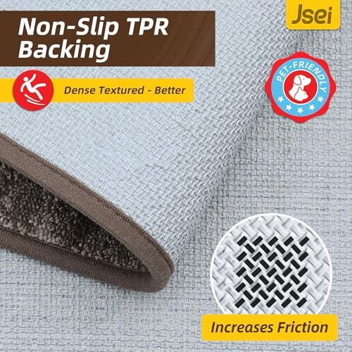 JSEI Dirt Trapper Door Mat 32"x48", Non-Slip Doormat, Brown - Image 6