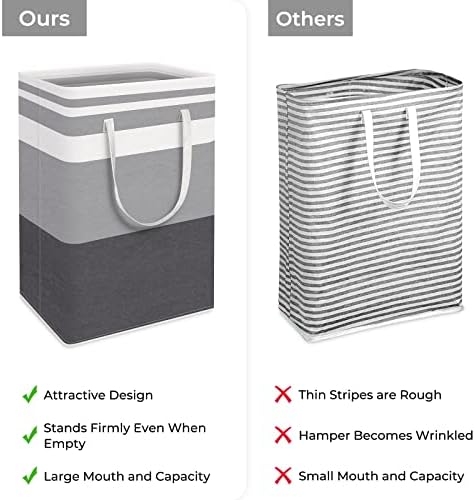 HomeHacks 2 Pack Laundry Baskets, Laundry Hampers Bags (Grey+Blue 75L) - Image 3