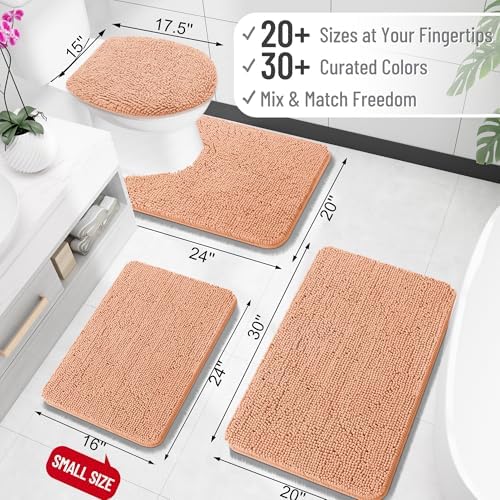 OLANLY Small Bathroom Rugs 24x16, Extra Soft Absorbent Chenille Bath Rugs - Image 2