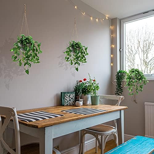 TNNTOPELE 2 Pack Hanging Plant Fake Plants with Pots for Indoor Outdoor - Image 3
