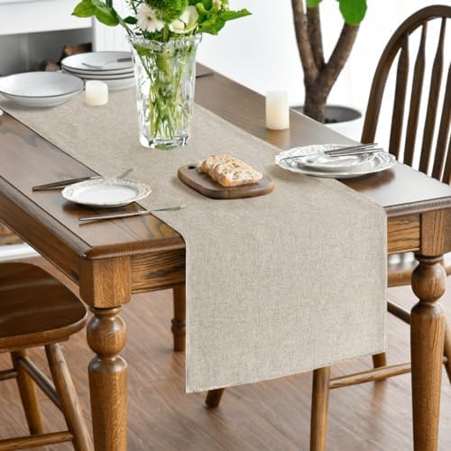 Artoid Mode Light Brown Table Runner, Seasonal Fall Washable Kitchen Dining Table Decoration for Home Party Decor 13x60 Inch - Image 2