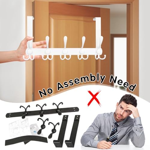 DkOvn 2 Pack Over The Door Hooks, No Assembly Required Door Hanger Hook - Image 2