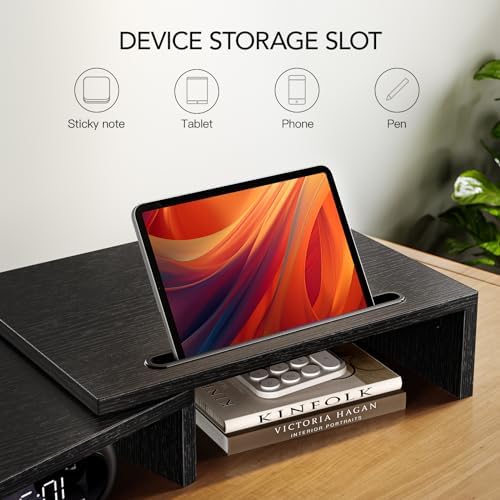 AMERIERGO Dual Monitor Stand Riser for 2 Monitors, Monitor Stand for Desk, Adjustable Computer Monitor Stand with 2 Slot, Multifunctional Desktop Organizer Stand for Laptop, PC, Computer, Printer - Image 5
