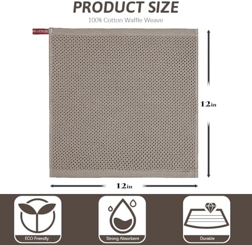 Nialnant 12 Pack Dish Cloths,100% Cotton Dish Towels for Washing Dishes,Soft and Absorbent Kitchen Cleaning Rags - 12x12 Inch - Image 2