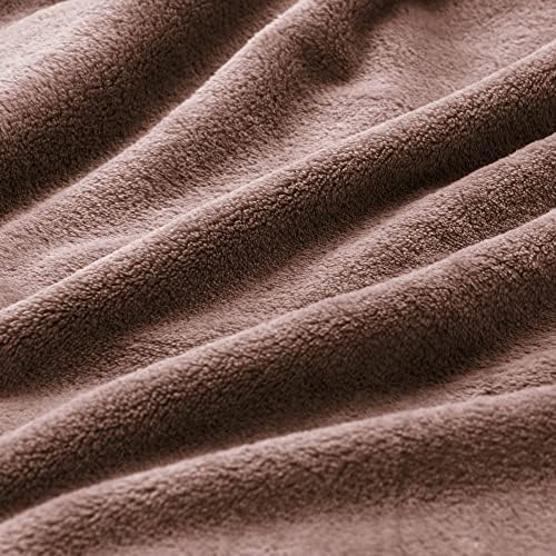 BEDELITE Fleece Blanket Soft Plush King Size Bed Blanket Brown 108"x90" - Image 5