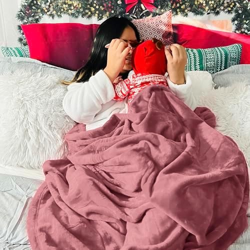 Bedsure GentleSoft Fleece Blankets Twin Size Dusty Rose - 300GSM Lightweight Plush Fuzzy Cozy Soft Blanket for Bed, Sofa, Couch, Travel, Camping, 60x80 inches - Image 6