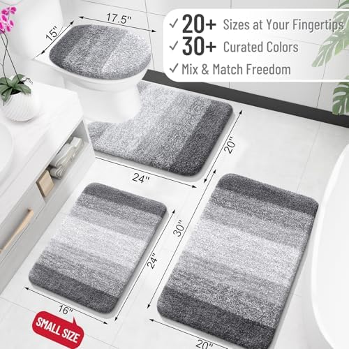 OLANLY Bathroom Runner Rug 47x24, Extra Soft Absorbent Microfiber Bath Rugs - Image 2