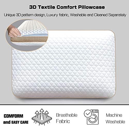 Memory Foam Pillows Standard Size, Medium Firm Pillow for Sleeping, Orthopedic Bed Pillow for Side, Back Sleepers, Ventilated Gel Foam Pillow with Washable Cover, 23.6" x 15.7"x 5.1" - Image 5