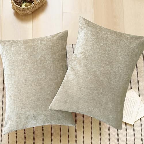 CaliTime Decorative Standard Throw Pillow Covers 26 X 20 Inches Light Taupe - Image 5
