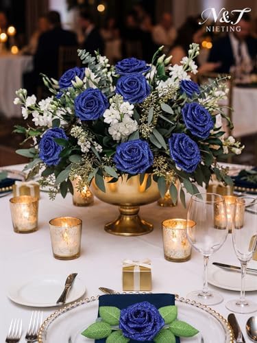 Artificial Roses Flowers Real Touch Fake Flower with Stem Decorations,25Pcs - Image 2
