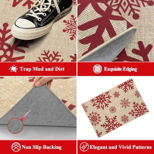 Vaukki Christmas Indoor Doormat, Xmas Entry Door Mat 32x48 inch - Image 4