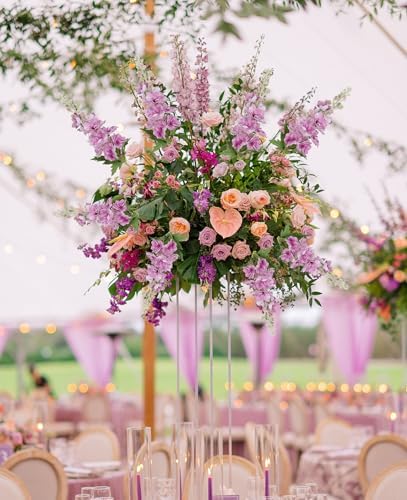 6PCS Fuschia Delphinium Artificial Flowers Real Touch Larkspur Silk Flowers Long Stem Artificial Flowers for Tall Vase Wedding Centerpieces for Tables Home Decor Indoor (Fuschia) - Image 6