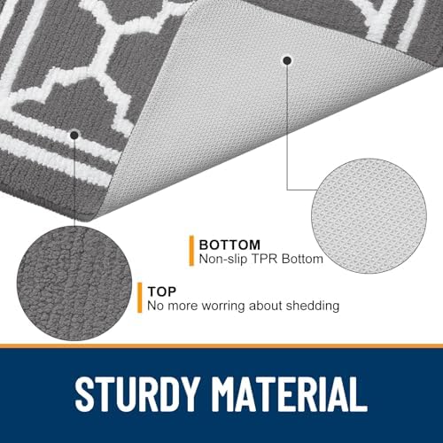 Buganda Indoor Door Mat, Dirt Resistant Doormat, 47x23, Grey - Image 5