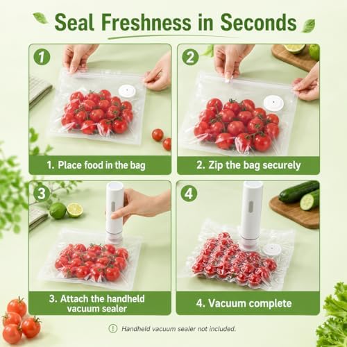 Reusable Vacuum Sealer Bags Variety Pack, 45 Vacuum Zipper Bags, 5 Clip Set - Image 3