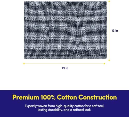 Sweet Home Collection 100% Cotton Placemats for Dining Room Rectangle Two Tone Woven Fabric 13" x 19" Soft Durable Table Mat Set, Set of 4, Navy - Image 3