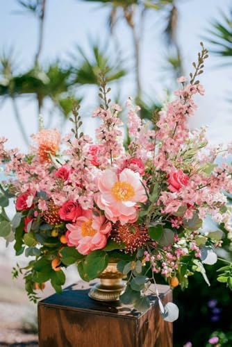 IPOPU Pink Artificial Delphinium Flowers 33.5" Long Stem Artificial Flowers Vintage Pink Fake Flowers for Wedding Centerpieces for Home Tables Party Decor（Vintage Pink） - Image 6