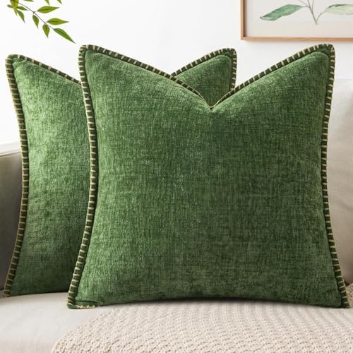 MIULEE Decorative Couch Throw Pillow Covers 22x22 Inch Forest Green 2 Pack by MIULEE