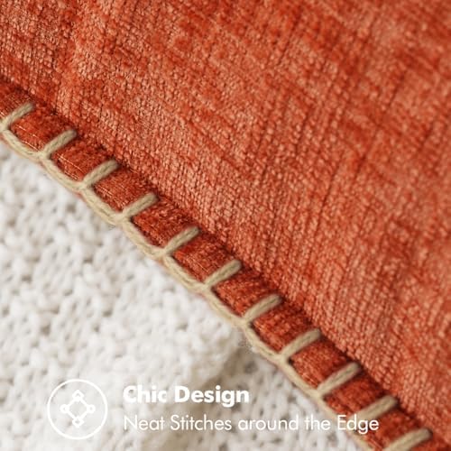 MIULEE Fall Decorative Couch Throw Pillow Covers 18x18 Inch Rust 2 Pack - Image 4