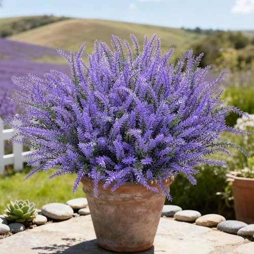 20 Bundles Fake Flowers Artificial Lavender Plants, Deep Purple - Image 5