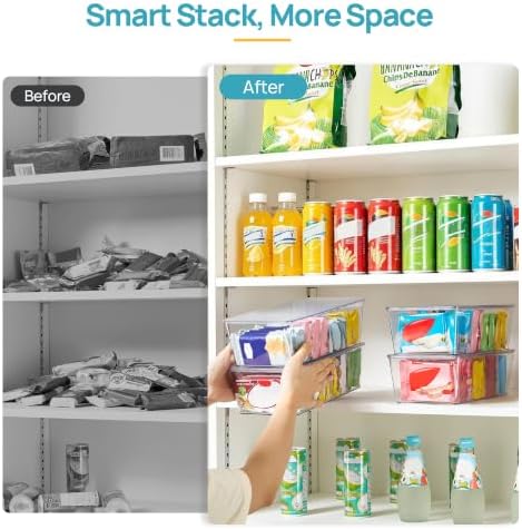 Vtopmart 4 Pack Pantry Organizer Bins with Lids, Removable Dividers - Image 4