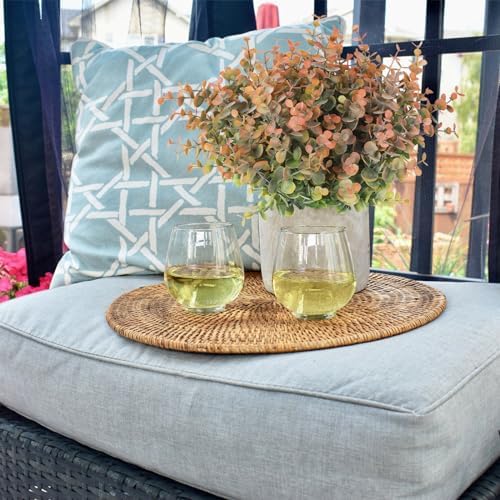 RECUTMS 12 Bundles Artificial Fall Eucalyptus Plant Stems 13In Dusty Orange - Image 4