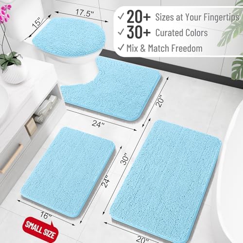 OLANLY Toilet Rugs U-Shaped 24x20, Soft Absorbent Chenille Contour Rugs - Image 2