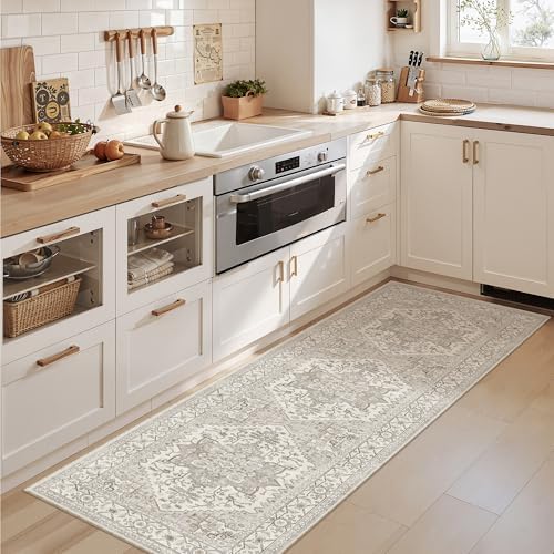 Madane Washable Runner Rug 2x6 Runners for Hallways Non Slip, Beige/Brown - Image 3