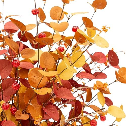 6 Pcs Aritificial Eucalyptus Stems Fall Decorations Leaves Spray Autumn Decorations with Fall Flowers Branches and Fall Plants for Fall Floral Arrangements - Image 5