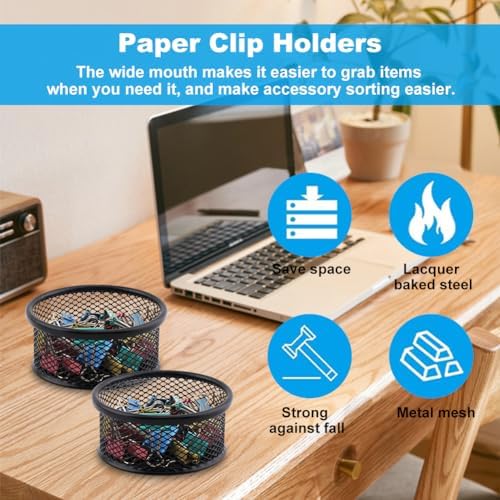 4Pack Paper Clip Holder for Desk,Wire Mesh Paperclip Dish Holders - Image 5