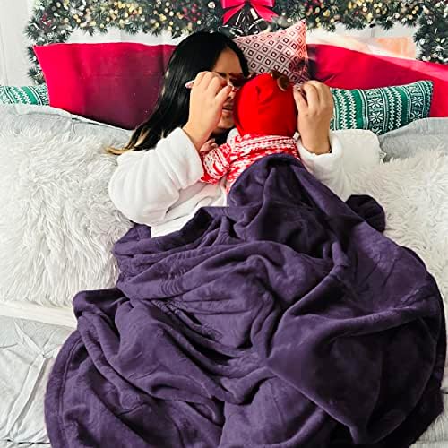Bedsure Fleece Blanket Twin Blanket Purple - 300GSM Soft Lightweight Plush Cozy Twin XL Blankets for Bed, Sofa, Couch, Travel, Camping, 66 inch X 90 inch - Image 5