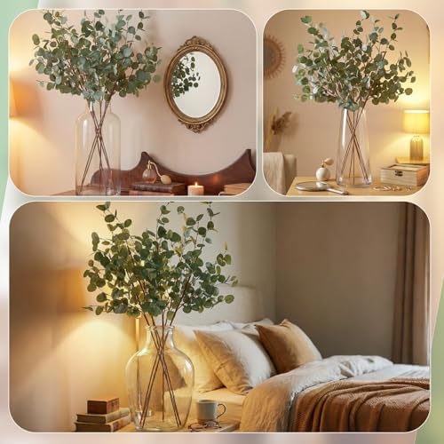 Giegxin 4 Pcs 30" Artificial Eucalyptus Branches for Vase, Green - Image 5