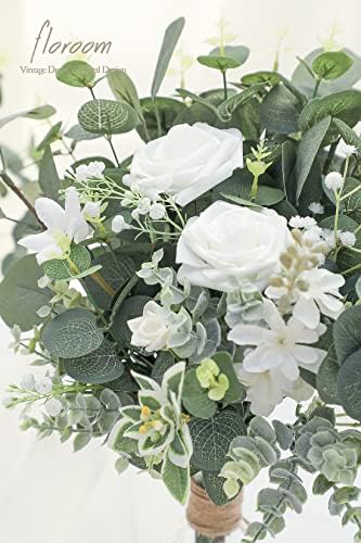 Floroom 3 Kinds of Artificial Silver Dollar Eucalyptus Stems Faux Greenery Spray, 19pcs Best Filler Fake Plants for DIY Bouquet Wedding Centerpieces - Image 3