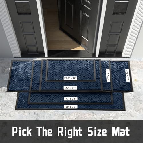 Yimobra Front Door Mat for Outside Entrance, Blue, 29.5x17 - Image 2