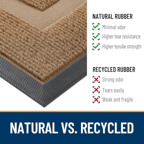 OLANLY Half Circle Front Door Mat Outside 29.5x17 All-Season Rubber Doormat - Image 5