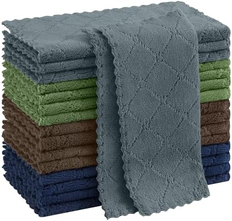 Homaxy Super Soft Absorbent 16 Pack Coral Velvet Dish Cloths, 10" x 10" by Homaxy
