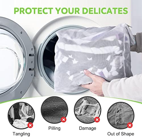 OTraki 2 Pack Large Mesh Laundry Bag with Handles 16x20 inch, White - Image 6