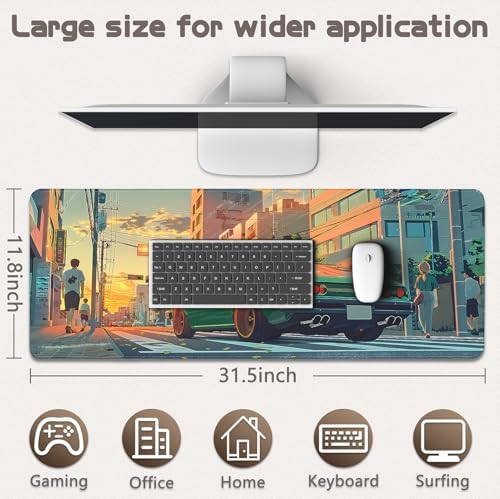 Gaming Mouse Pad - (31.5"×11.8") Sports Car Large Mouse Pads for Desk - Desk Mat for Keyboard and Mouse with Non-Slip Base, Desks Pad Matfor Game/Office & Home - Image 5